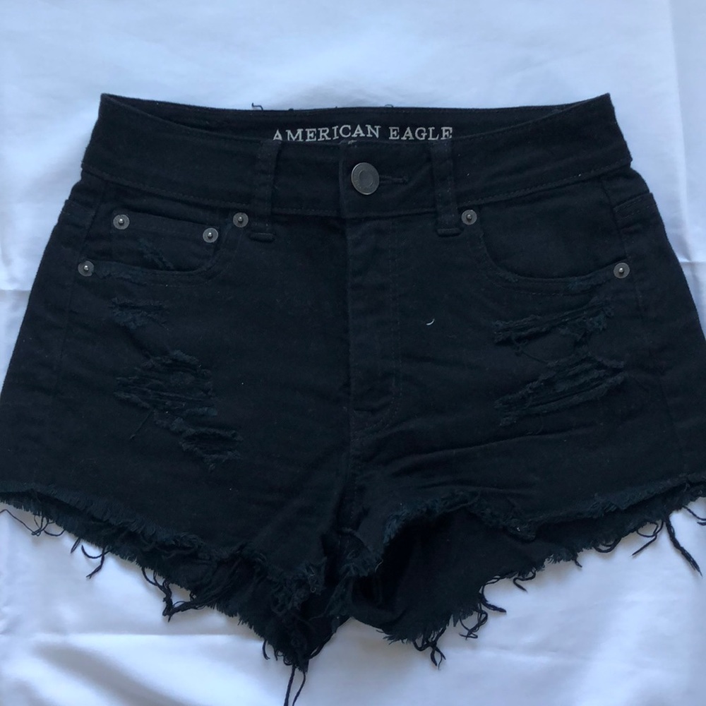 American eagle black high wasted shorts